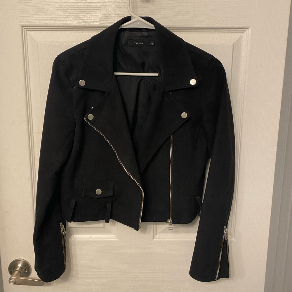 Aritzia’s Talulah suede effect moto jacket